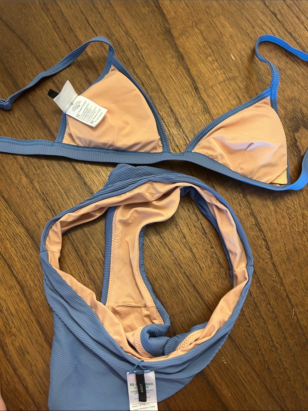 J. Crew Periwinkle Ribbed Triangle Bikini Set - Picture 6 of 6
